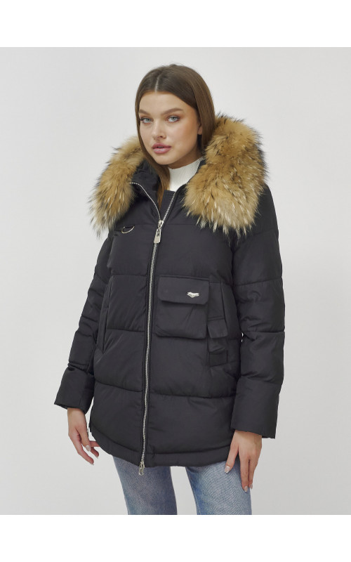 Женская зимняя куртка премиум-класса с мехом енота.