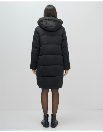 Женский длинный пуховик с капюшоном для зимы.