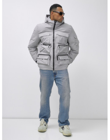 Мужская зимняя куртка большого размера с регулируемым капюшоном