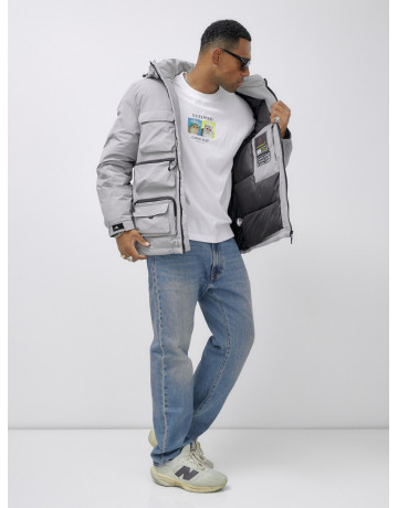 Мужская зимняя куртка большого размера с регулируемым капюшоном