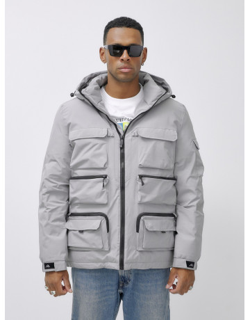 Мужская зимняя куртка большого размера с регулируемым капюшоном