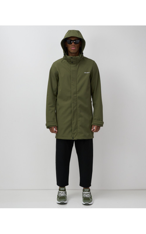 Мужская парка с капюшоном softshell, хаки, для спорта в Тюмени