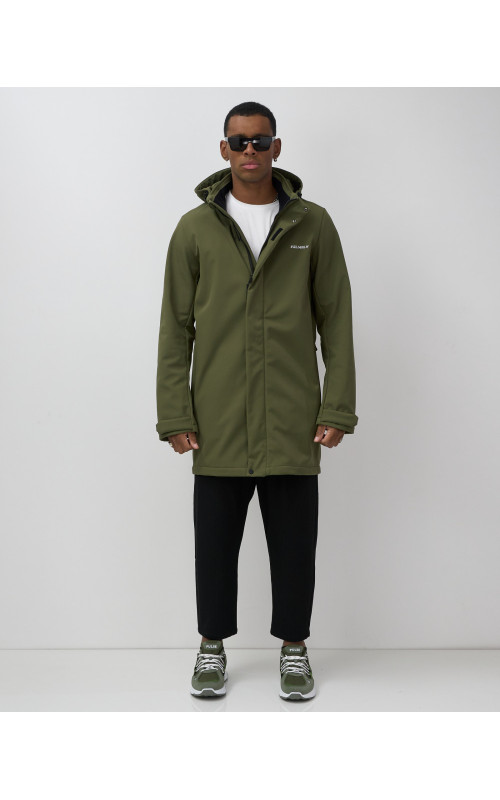 Мужская парка с капюшоном softshell, хаки, для спорта в Тюмени