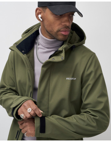 Мужская парка с капюшоном softshell, хаки, для спорта в Тюмени