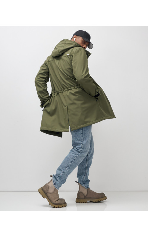 Мужская парка с капюшоном softshell, хаки, для спорта в Тюмени