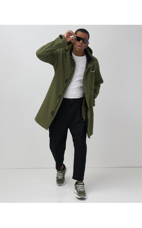 Мужская парка с капюшоном softshell, хаки, для спорта в Тюмени