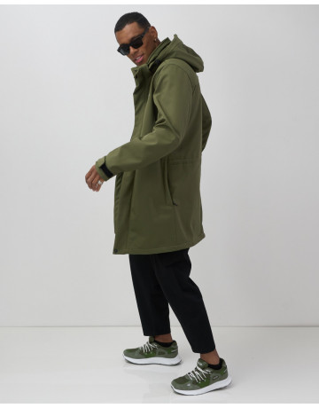 Мужская парка с капюшоном softshell, хаки, для спорта в Тюмени
