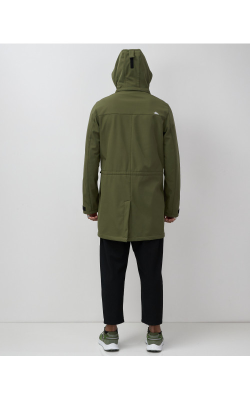 Мужская парка с капюшоном softshell, хаки, для спорта в Тюмени