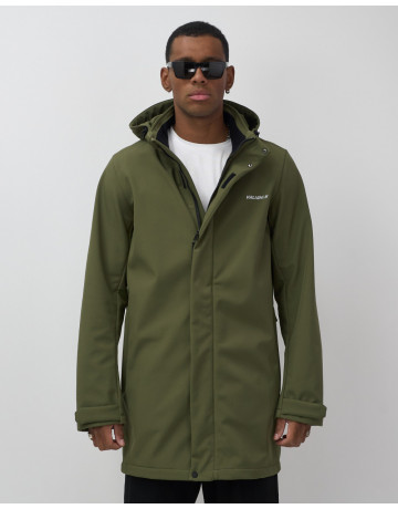 Мужская парка с капюшоном softshell, хаки, для спорта в Тюмени