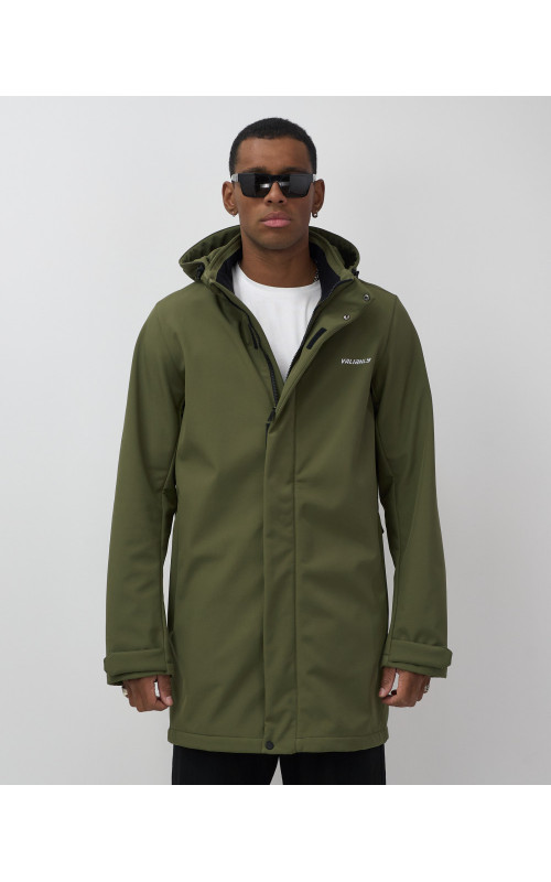 Мужская парка с капюшоном softshell, хаки, для спорта в Тюмени