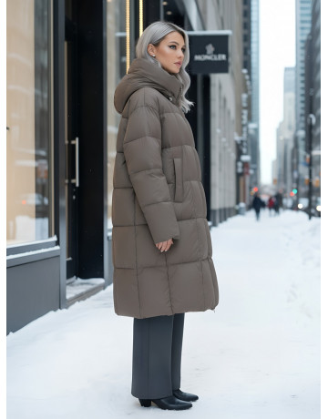 Длинный зимний пуховик для женщин