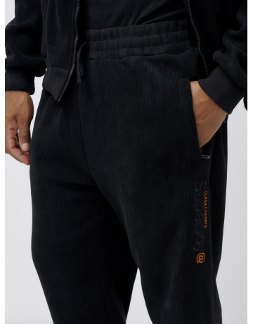 Мужской демисезонный спортивный костюм на флисе, чёрный, для спорта в Тюмени