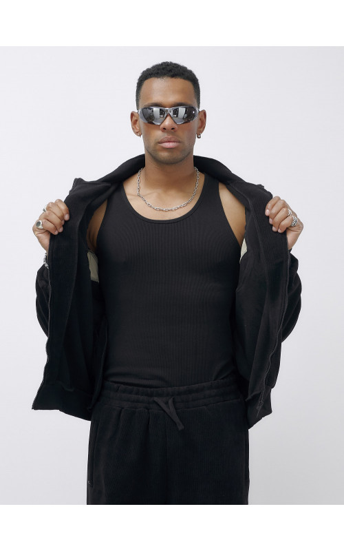 Мужской демисезонный спортивный костюм на флисе, чёрный, для спорта в Тюмени