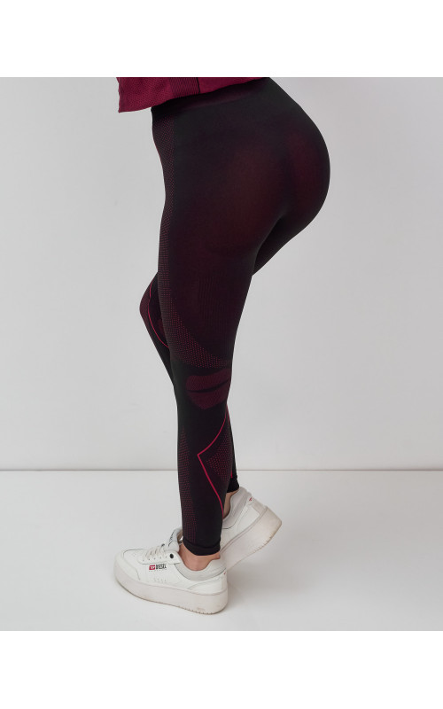 Термолеггинсы премиальные осенние-зимние, розовый/серый