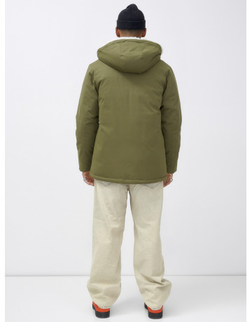 Мужская зимняя парка удлинённая с мехом, хаки, для активного отдыха в Тюмени