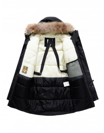 Зимняя парка с мехом енота для мальчика-подростка