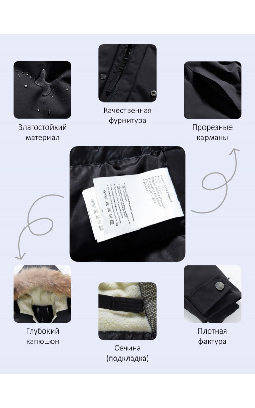 Зимняя парка с мехом енота для мальчика-подростка