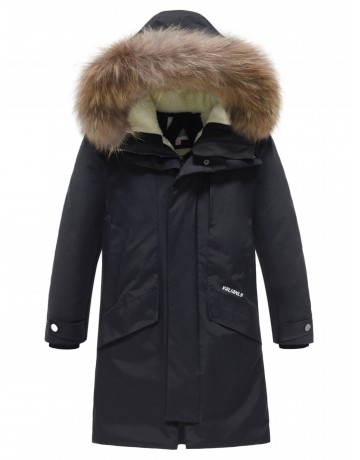Зимняя парка с мехом енота для мальчика-подростка