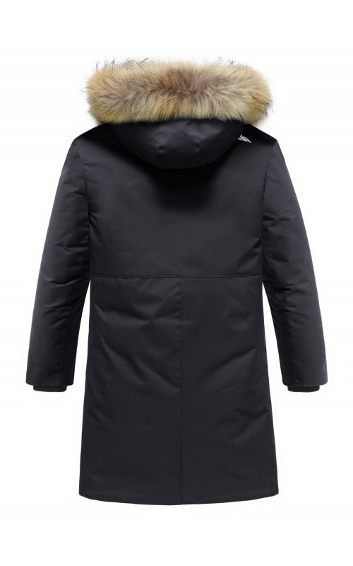 Зимняя парка с мехом енота для мальчика-подростка