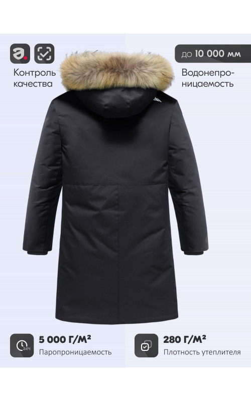 Зимняя парка с мехом енота для мальчика-подростка