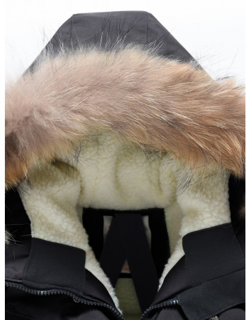 Зимняя парка с мехом енота для мальчика-подростка