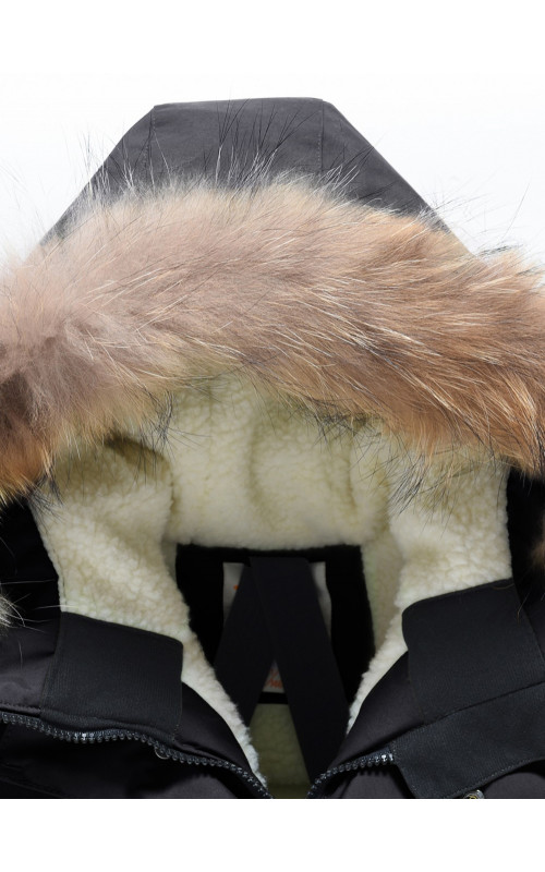 Зимняя парка с мехом енота для мальчика-подростка