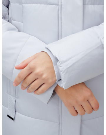 Длинный зимний пуховик с капюшоном для женщин