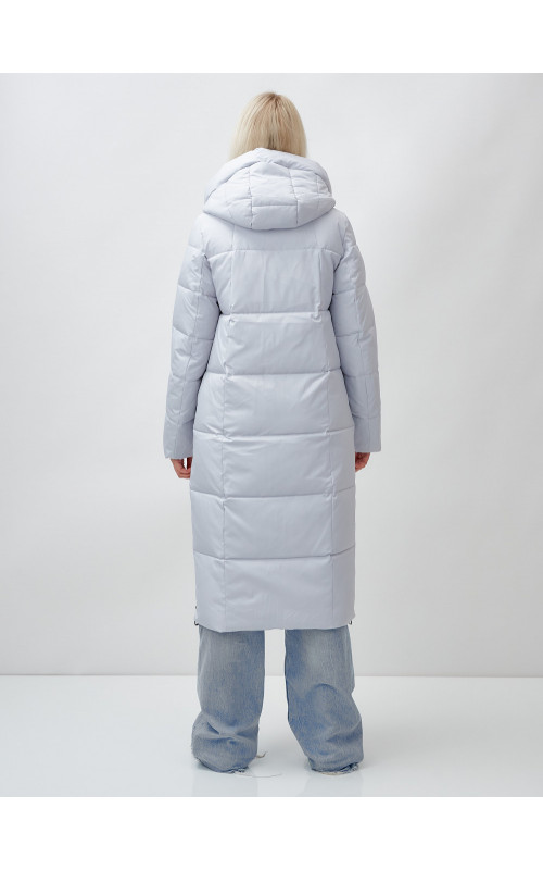 Длинный зимний пуховик с капюшоном для женщин