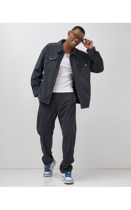 Мужской спортивный костюм для весны и лета, тёмно-серый в Тюмени