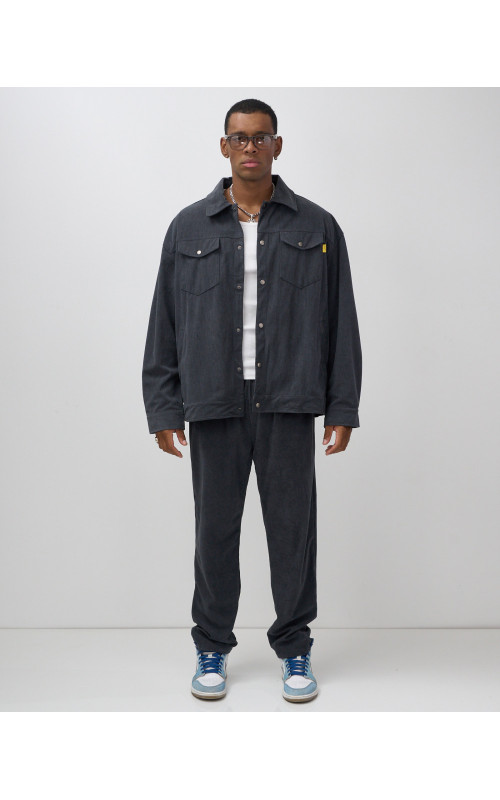 Мужской спортивный костюм для весны и лета, тёмно-серый в Тюмени