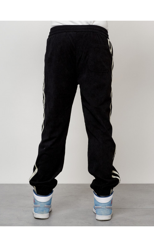 Мужской спортивный костюм из микровельвета, чёрный, для спорта в Тюмени