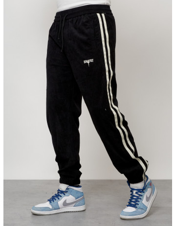 Мужской спортивный костюм из микровельвета, чёрный, для спорта в Тюмени