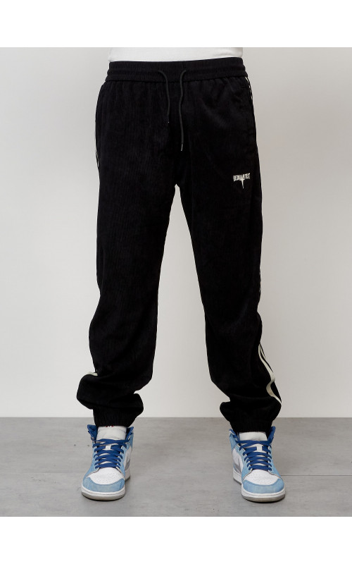 Мужской спортивный костюм из микровельвета, чёрный, для спорта в Тюмени