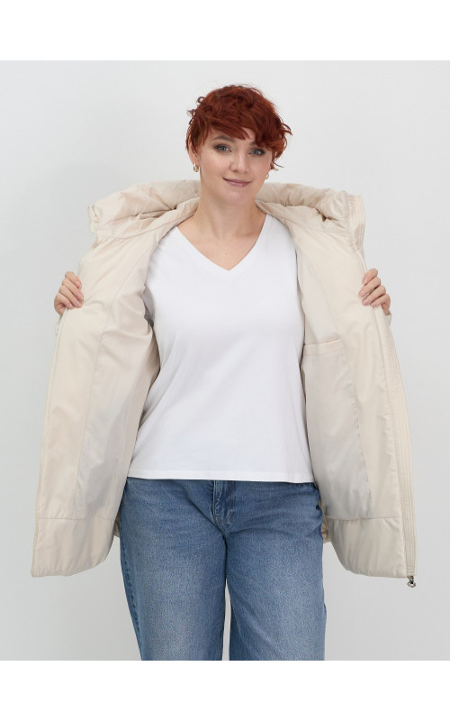 Женская демисезонная куртка с капюшоном для осени и зимы, свободный покрой.