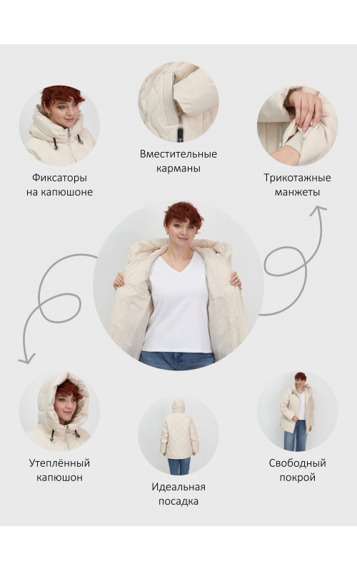 Женская демисезонная куртка с капюшоном для осени и зимы, свободный покрой.