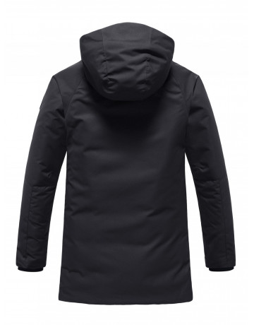 Зимняя мужская парка с капюшоном, чёрная, для активного отдыха в Тюмени
