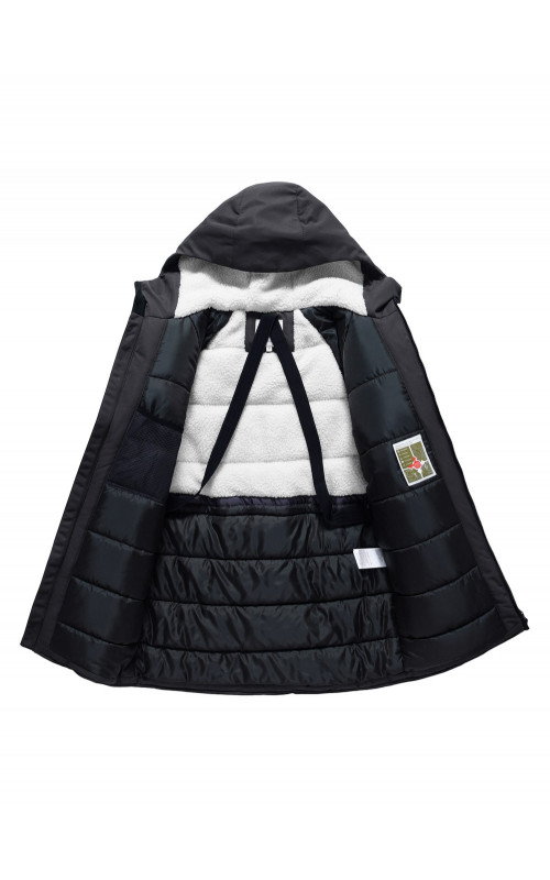 Зимняя мужская парка с капюшоном, чёрная, для активного отдыха в Тюмени