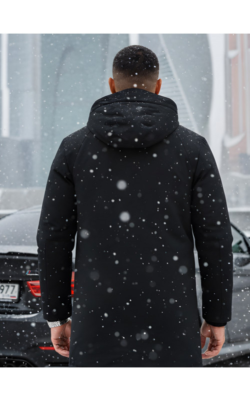 Зимняя мужская парка с капюшоном, чёрная, для активного отдыха в Тюмени