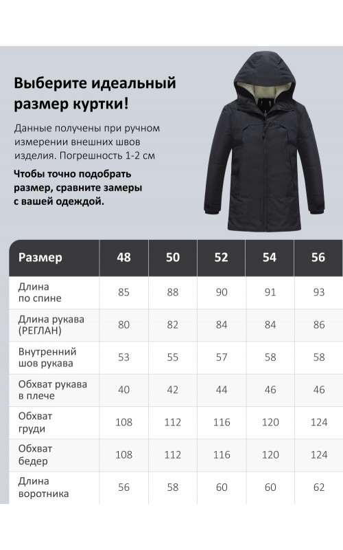 Зимняя мужская парка с капюшоном, чёрная, для активного отдыха в Тюмени