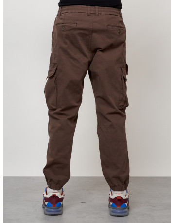 Мужские брюки карго с накладными карманами, коричневые в Тюмени