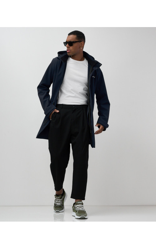 Мужская спортивная парка с капюшоном softshell, тёмно-синяя в Тюмени