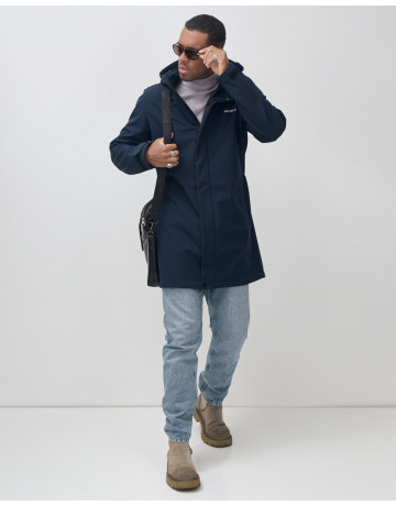 Мужская спортивная парка с капюшоном softshell, тёмно-синяя в Тюмени