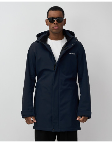 Мужская спортивная парка с капюшоном softshell, тёмно-синяя в Тюмени