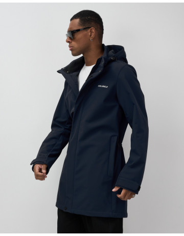Мужская спортивная парка с капюшоном softshell, тёмно-синяя в Тюмени