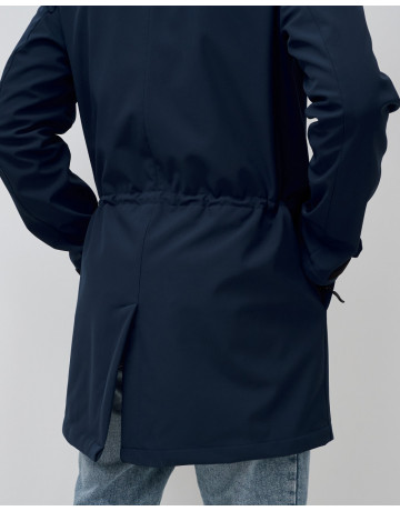 Мужская спортивная парка с капюшоном softshell, тёмно-синяя в Тюмени