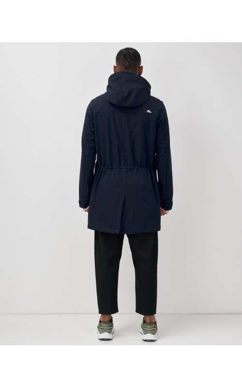 Мужская спортивная парка с капюшоном softshell, тёмно-синяя в Тюмени