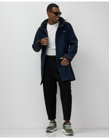 Мужская спортивная парка с капюшоном softshell, тёмно-синяя в Тюмени