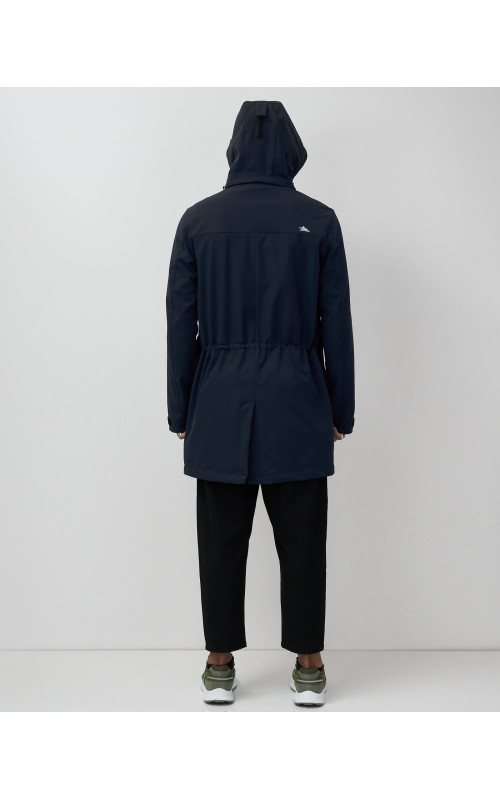Мужская спортивная парка с капюшоном softshell, тёмно-синяя в Тюмени