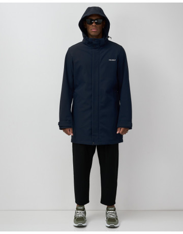 Мужская спортивная парка с капюшоном softshell, тёмно-синяя в Тюмени