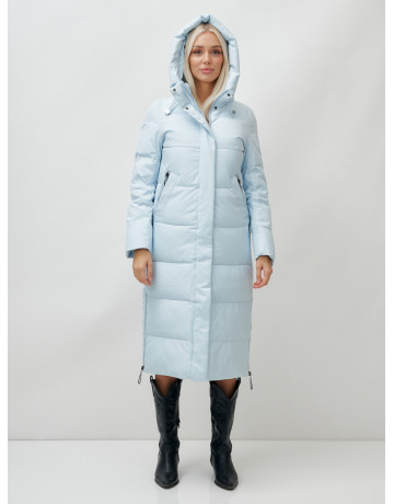 Длинный зимний пуховик с капюшоном для женщин
